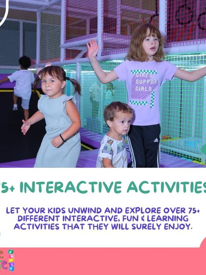 With over 75 interactive activities, including our exciting trampoline park, your kids will never run out of things to do.