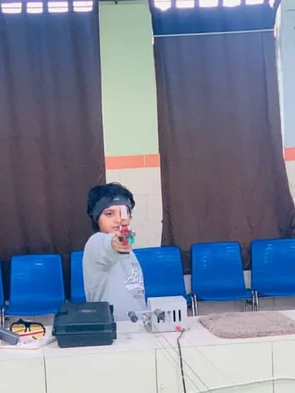 Girl power in action. Young female shooters practicing for the National Championship.