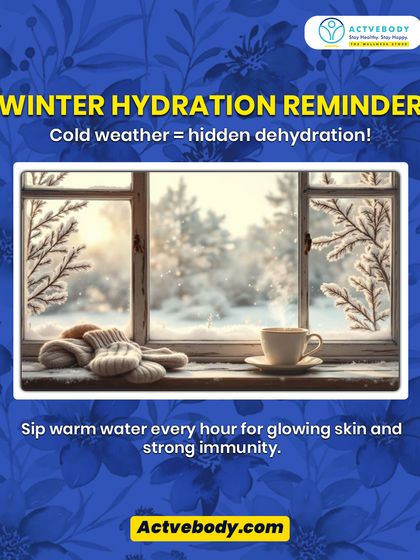 A Simple Reminder: Stay Hydrated in Winter. It's easy to forget to drink water when it's cold, but winter air is very drying. I advise sipping warm water throughout the day to maintain hydration, which is crucial for glowing skin, smooth digestion, and strong immunity.