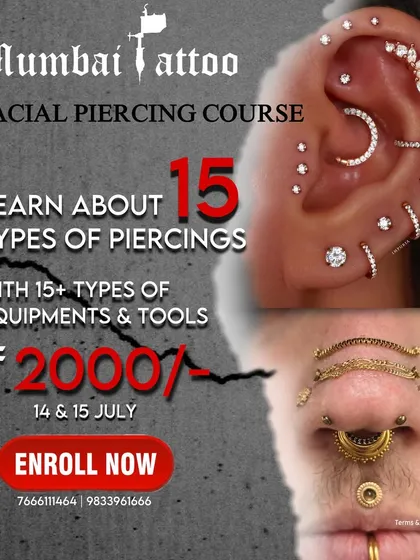Thinking about our Facial Piercing Course? This is what you get. You will learn over 15 different types of piercings and get familiar with more than 15 types of professional equipment and tools. This is a complete package to turn you into a pro piercer.