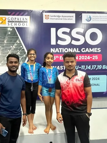 Team success is the best success. Here we are with our U11 national medalists, Shloka and Ria, at the ISSO National Games. It takes a team of coaches, athletes, and supportive parents to reach this level.