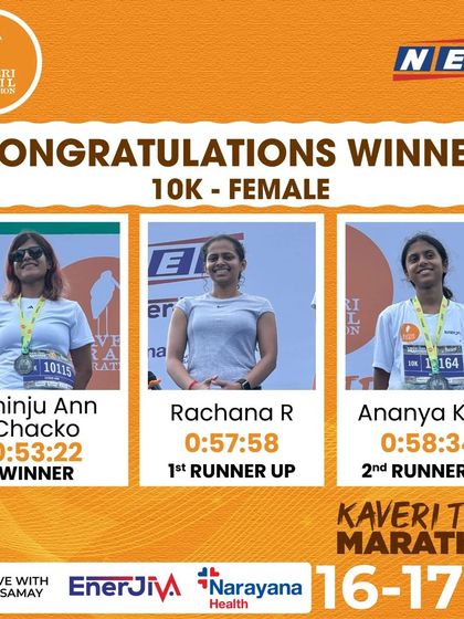 A huge congratulations to our 10K female champions. Your performance was a testament to your hard work and perseverance.
