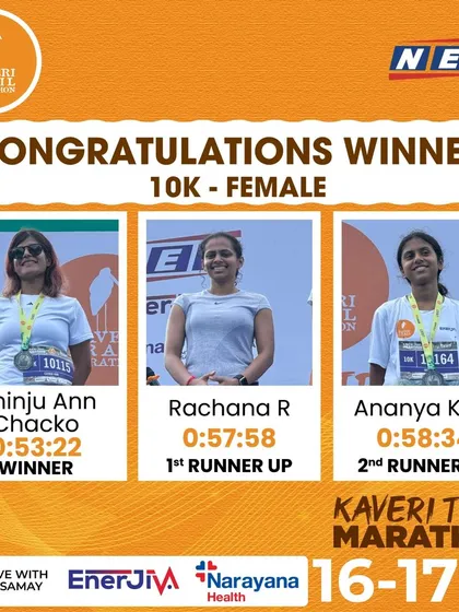 A huge congratulations to our 10K female champions. Your performance was a testament to your hard work and perseverance.