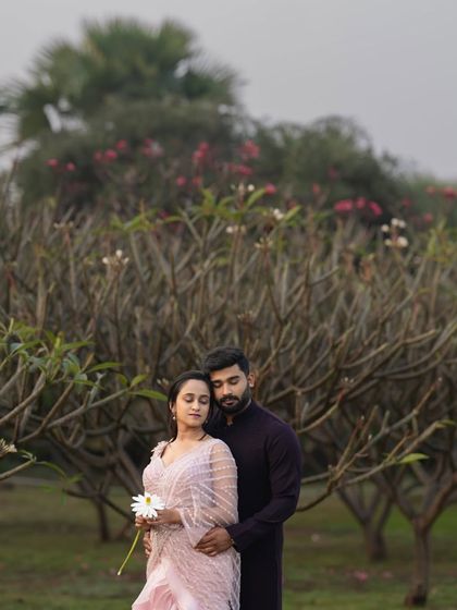 More images from engagement ceremonies and pre wedding shoots. This collection showcases a wide range of styles and color palettes, from playful and romantic to bold and regal, all custom designed for the couple's celebration.