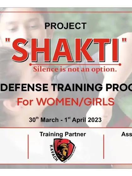 The official banner for Project 'Shakti', our self-defense training program for women and girls.