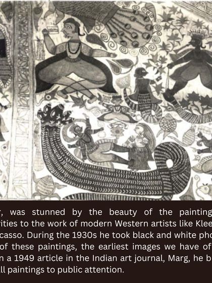 The British officer, William G. Archer, was stunned by the beauty of the paintings and their similarity to the work of Western modernists like Picasso. He took the earliest known photos of these artworks.