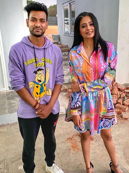 On the set of the TV show 'Dhee season 14' in Hyderabad with actress Priyamani. I am available to travel for choreography projects across the country.