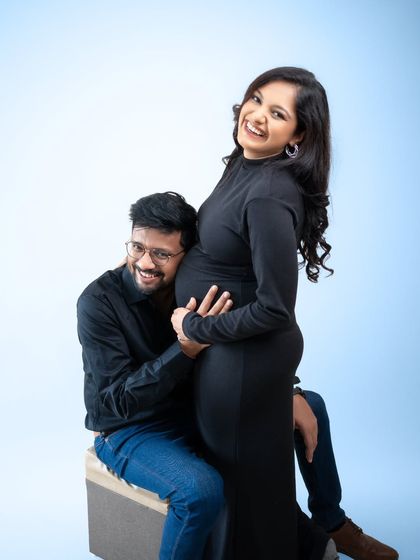 When laughter meets anticipation, magic happens. This fun, heartwarming moment captures the unique bond and excitement that grows each day on the journey to parenthood.