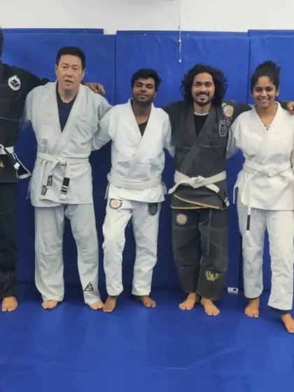 A diverse group of students after a weekend seminar. We had people from various martial arts backgrounds coming together to learn the art of grappling.
