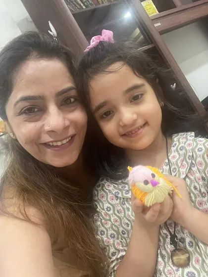 Another beautiful creation from our craft session. I love seeing the unique personalities of the kids shine through in their artwork.