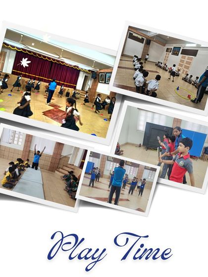 "Play Time" is learning time. This collage shows young students in various active sessions, from drills to games, all part of our engaging physical education curriculum.