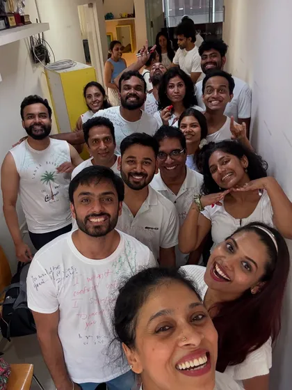 This is our dance fam. We don't just dance together; we laugh, we bond, and we definitely roast each other with love. This selfie captures the pure, chaotic joy of our Friendship Day Salsa Roast.
