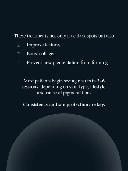 My treatments for dark spots not only fade existing pigmentation but also improve texture and boost collagen to prevent new spots from forming. Consistency and sun protection are key.