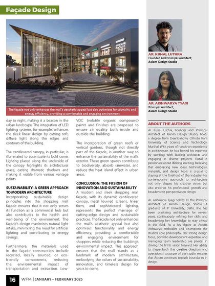 A close-up of the article, featuring our founders, Ar. Kunal Luthra and Ar. Aishwarya Tyagi, and their insights on the future of facade design.