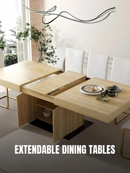 An extendable dining table is perfect for those who love to host but are short on space. It can be kept compact for daily use and easily expanded to accommodate more guests.