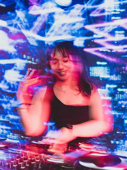 Lost in the music and the lights. This artistic shot captures the immersive, high-energy vibe of my sets, where the visuals and sound come together to create a memorable clubbing experience.