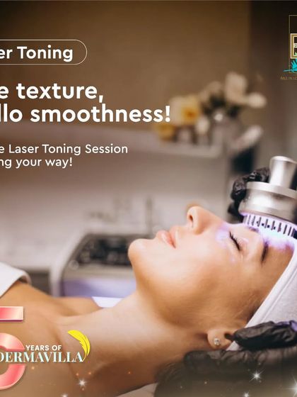 This image shows a Laser Toning session in progress. This treatment is excellent for improving skin texture and achieving a smoother surface. It is a gentle, no-downtime procedure that helps reduce the appearance of pores and fine lines.