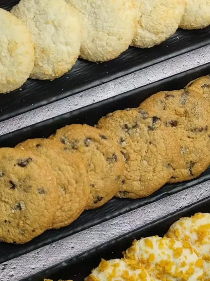 Another shot of our assorted cookies, showing the variety and quality our students achieve.