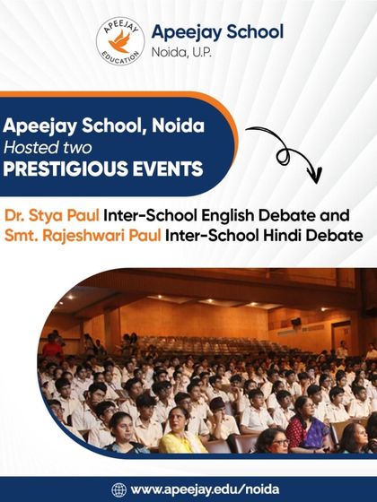We proudly host prestigious events like the Dr. Stya Paul Inter-School English Debate and the Smt. Rajeshwari Paul Inter-School Hindi Debate. The packed auditorium reflects the importance of these platforms for fostering intellectual discourse among students.