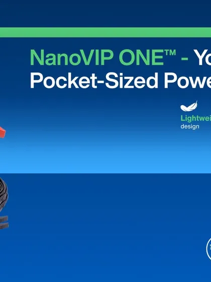 This wide-format graphic showcases the NanoVIP ONE, our portable power expert. It's designed for maintenance engineers who need a reliable, easy-to-use tool for power quality analysis in any environment.