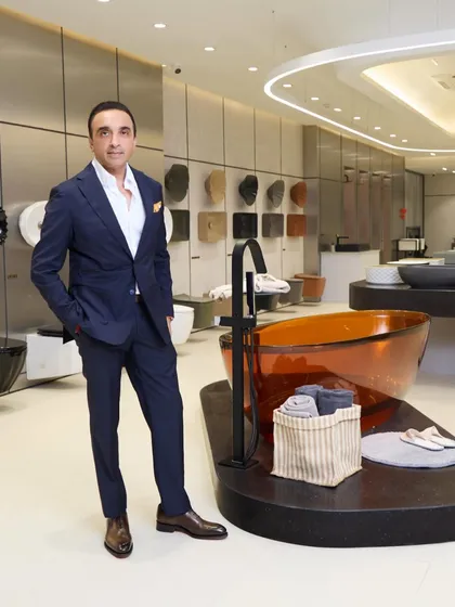 A professional portrait of the brand head, Chirag Parekh, within the new showroom. We provide corporate headshots and environmental portraits during the event coverage.