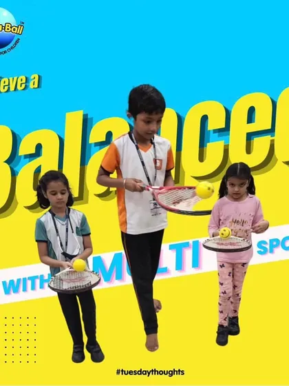 Finding balance is a key skill, both in sports and in life. Here, our young athletes are concentrating hard while practicing their coordination with tennis rackets and balls. My multi-sport approach helps children develop a wide range of physical and mental skills.