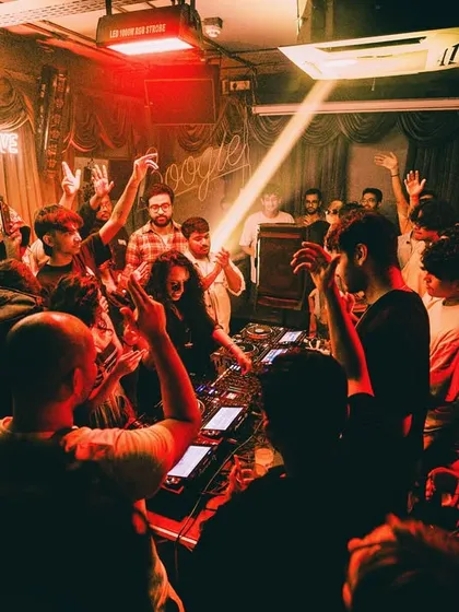 Another view of the dancefloor from the DJ booth. I love being able to connect with the crowd in such an intimate setting.