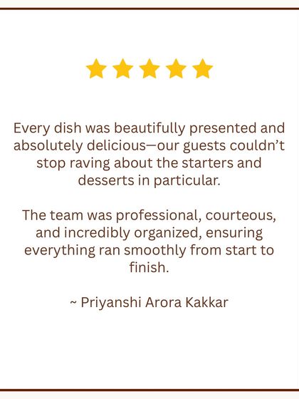 "The team was professional, courteous, and incredibly organized." We pride ourselves on ensuring everything runs smoothly from start to finish, so you can relax and enjoy your party.