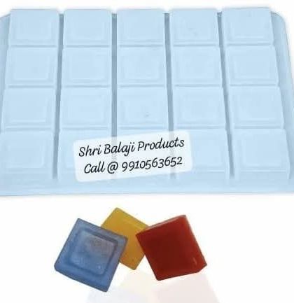 This 18-cavity mold creates small, square hotel soaps. It's an efficient way to produce large quantities of guest soaps for your business.