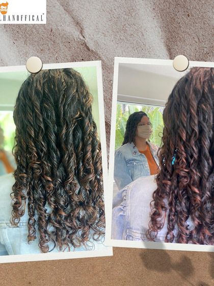 When you have curls, you want them to look amazing. This photo shows beautifully defined and hydrated curls, showcasing a healthy and well-maintained style.