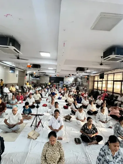 The energy of a community healing together is powerful. This was taken during a large indoor meditation session, showing the peaceful and focused environment we create, whether you are a beginner or an experienced practitioner.