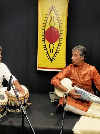 Shooting for a special concert series by SPIC MACAY with Sarod Maestro Dr. Rajeeb Chakraborty ji. The format allowed us to delve deep into the compositions.