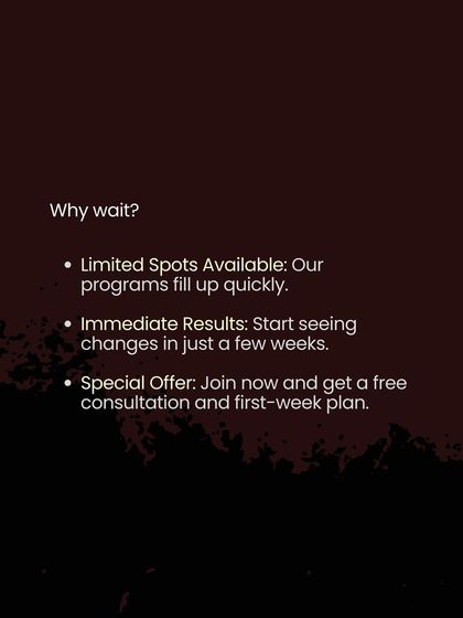 Why wait? My programs have limited spots, but you can start seeing results in just a few weeks. Join now for a free consultation.