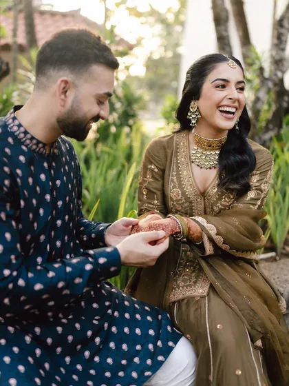 A moment of pure, unscripted laughter between Rishi and Krishna during their Bali wedding festivities. Beyond the posed portraits, I cherish capturing the candid joy that makes your story real.