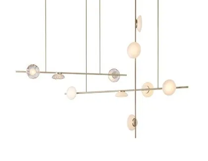 The Ceto modular system, shown here in a complex, multi-directional configuration. This demonstrates its ability to be tailored into a unique, large-scale lighting sculpture.