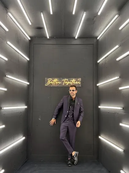 Another pose in the 'Better Together' photo booth. It's all about being sangeet-ready with the right look and the right energy.