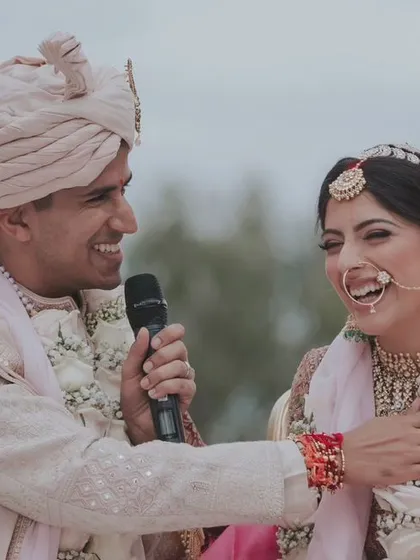 A moment of pure, uninhibited laughter during the wedding ceremony. Capturing these genuine emotions is at the heart of what we do, no matter the location.
