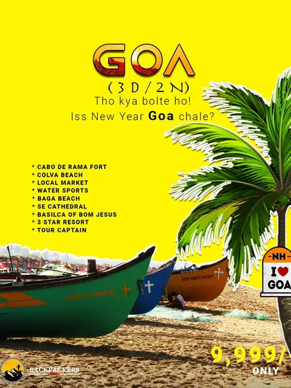 How about Goa for New Year's? Our holiday package to Goa is perfect for a festive beach celebration.