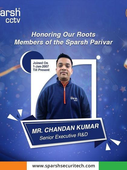 Honoring Mr. Chandan Kumar, a Senior Executive in R&D who has been with us for 20 years. His journey from the production line to R&D is a story of dedication and growth within the Sparsh family.