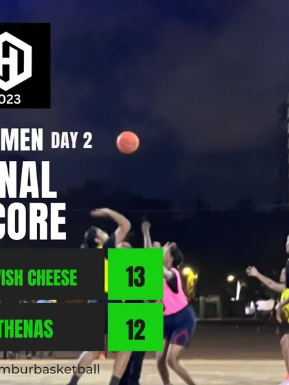 The result of a very close women's game on Day 2 of Hooplah 2023.