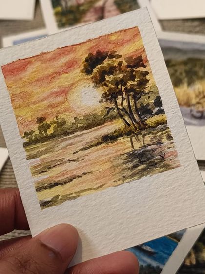Megha Vinod - Handmade Art & Crafts Miniature Watercolor 'Polaroids' photo 3