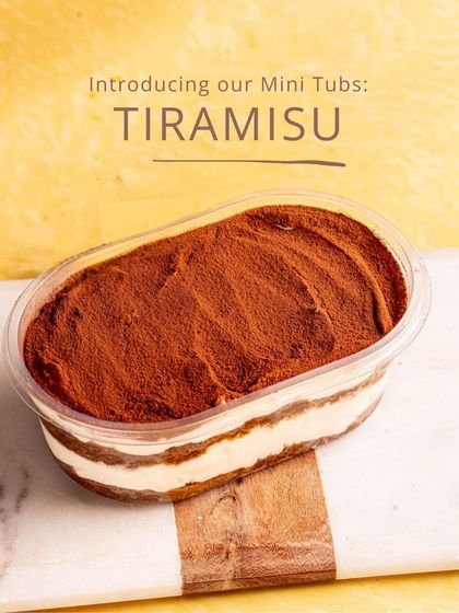 Our classic Tiramisu, now available in a convenient mini tub that serves one to two people. Perfect for a dessert on the go.