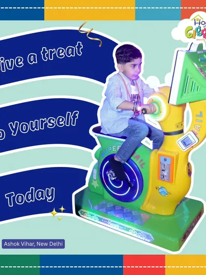 Give a treat to yourself today! This little one is enjoying a solo ride on one of our fun, kid-friendly arcade bikes. It's the perfect reward after a long week.