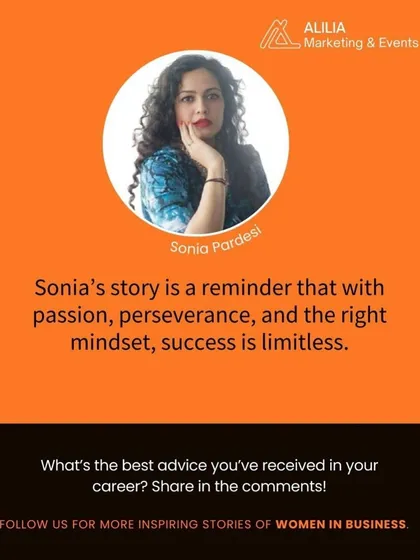 Thank you to ALILIA Marketing & Events for featuring my story as part of their 'Women in Business' series. They highlighted how passion and perseverance are key to limitless success.