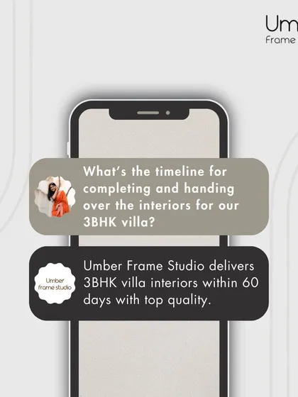 We are committed to efficient timelines. We can deliver full interiors for a 3BHK villa within 60 days without compromising on our quality standards.
