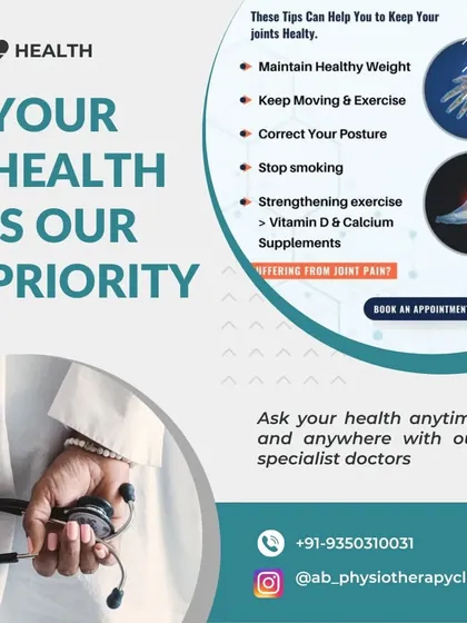 Your health is our priority. This graphic outlines key tips for keeping your joints healthy, from maintaining a healthy weight to correcting your posture.