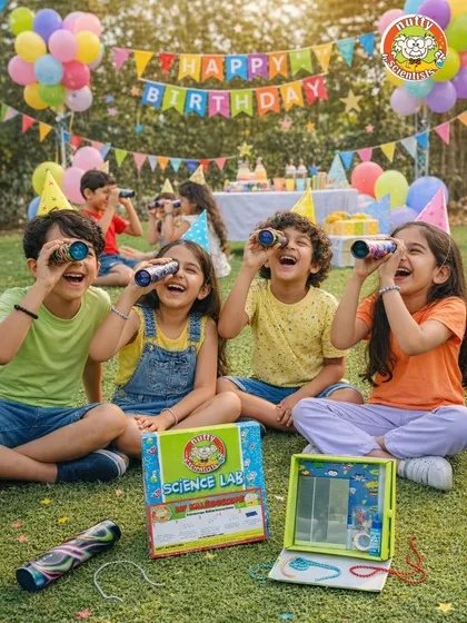 Looking for a birthday party idea that's both fun and mindful? Our DIY science kits, like these awesome kaleidoscopes, make for an unforgettable activity and the perfect return gift that kids and parents both love.