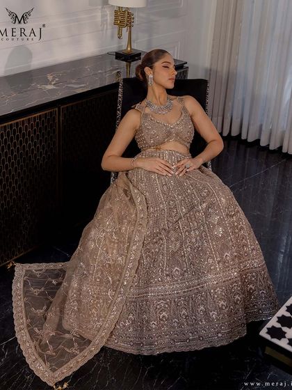 Meraj Couture - Luxury Occasion Wear Gilded & Golden Lehengas photo 9