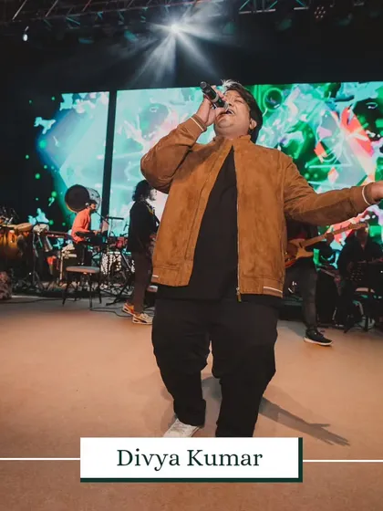 The powerful voice of Divya Kumar, part of The Bollyouth team, electrifying the stage. We bring together diverse artists to create a dynamic and engaging entertainment lineup.