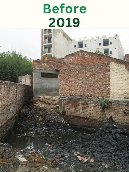 Unchecked sewage and waste from the surrounding village flowed directly into the Sikanderpur watershed, creating a toxic environment and a severe public health hazard.